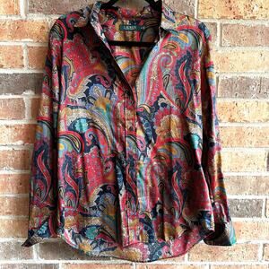 Vintage Ralph Lauren Button down Blouse Medium